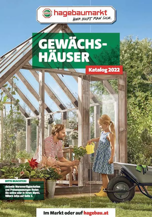 Deckblatt des Kataloges Gewächshäuser des hagebaumarktes.