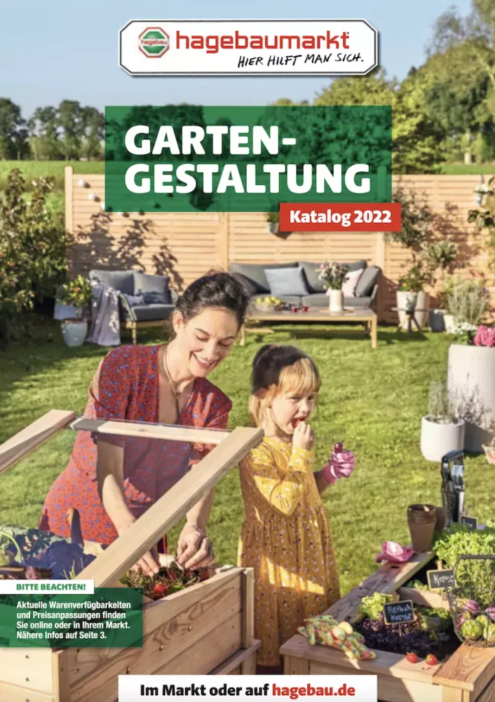 Deckblatt des Kataloges Gartengestaltung des hagebaumarktes.