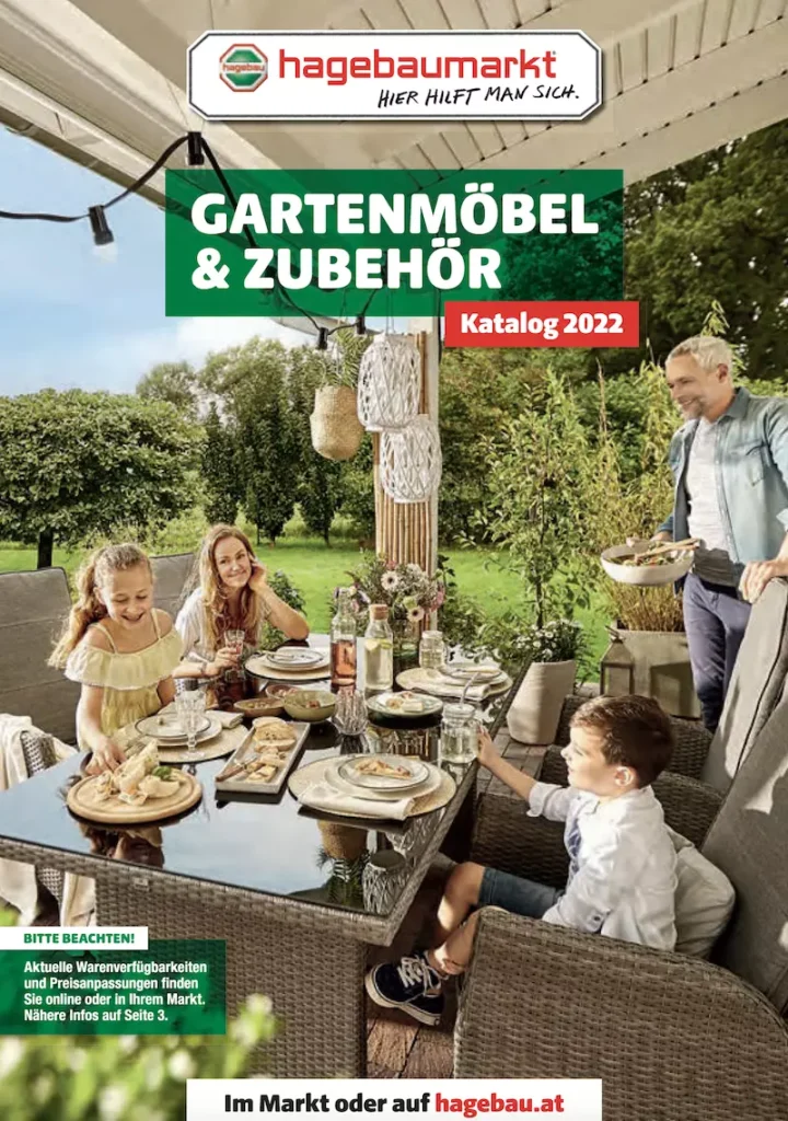 Deckblatt des Kataloges Gartenmöbel und Zubehör des hagebaumarktes.